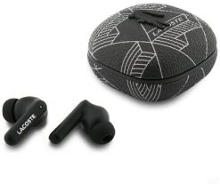Słuchawki TWS Lacoste Monogram The Blend Bluetooth ENC ANC czarny. Czarne słuchawki bezprzewodowe Lacoste. Za 198.68 zł.