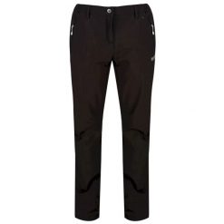 Damskie Spodnie Trekkingowe Softshell Geo II. Czarne spodnie sportowe damskie Regatta, bez wzorów, z softshellu, sportowe, trekkingowe. Za 233.99 zł.