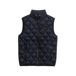 Kurtka bez rękawów Superdry Diamond Quilt Fuji Lite. Niebieskie kurtki męskie Superdry, xl, bez wzorów, z gumy, eleganckie, bez kaptura. Za 386.25 zł.