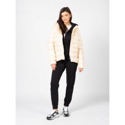 Kurtka turystyczna damska Down Jacket. Brązowe kurtki sportowe damskie Champion, s, bez wzorów, z poliesteru, bez ramiączek, z kapturem, trekkingowe. Za 313.00 zł.