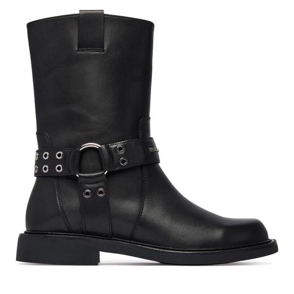 Botki Karl Lagerfeld Jeans. Czarne botki damskie Karl Lagerfeld Jeans, bez wzorów, z jeansu, bez obcasa, bez zapięcia. Za 1,229.00 zł.