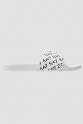 EA7 EMPORIO ARMANI Białe klapki, Rozmiar 37. Białe klapki damskie EA7 Emporio Armani, bez wzorów, bez obcasa, bez zapięcia. W wyprzedaży za 185.99 zł.