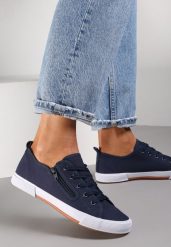 Granatowe Tenisówki Salodella. Niebieskie trampki i tenisówki damskie Renee, bez wzorów, bez zapięcia. Za 69.99 zł.
