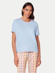 Triumph Koszulka piżamowa Mix & Match 10218281 Błękitny Relaxed Fit. Niebieskie koszule nocne damskie Triumph, bez wzorów, z bawełny, bez ramiączek. Za 99.99 zł.