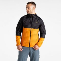 Kurtka turystyczna hybrydowa męska Descending. Czarne kurtki męskie Dare 2B, m, bez wzorów, z puchu, sportowe, bez kaptura. W wyprzedaży za 429.99 zł.