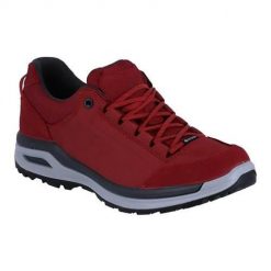 Buty trekkingowe damskie Lowa Ascona Lo Gtx. Czerwone obuwie trekkingowe damskie Lowa, z materiału, bez zapięcia. Za 851.00 zł.
