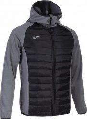 Joma Bluza Berna III Soft shell Hoodie Melange Grey Black r. S. Czarne bluzy męskie Joma, m, bez wzorów, bez ramiączek, bez kaptura. Za 165.32 zł.