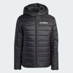 Kurtka z kapturem z ociepleniem Terrex Multi Essentials CLIMAWARM. Czarne kurtki męskie Adidas, uniwersalny, bez wzorów, z materiału, klasyczne, z kapturem. Za 439.00 zł.