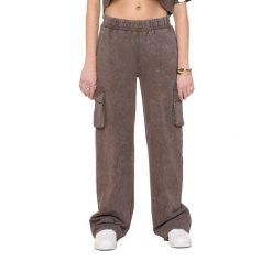 Spodnie dresowe z bawełna na co dzień na siłownię. Brązowe spodnie dresowe damskie LEONE 1947 APPAREL, bez wzorów, z bawełny, sportowe. Za 164.19 zł.