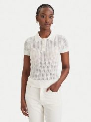 Guess Sweter W6GR25 Z0672 Biały Regular Fit. Białe swetry nierozpinane damskie Guess, xs, z aplikacjami, z wiskozy, bez kołnierzyka, bez ramiączek. Za 394.99 zł.