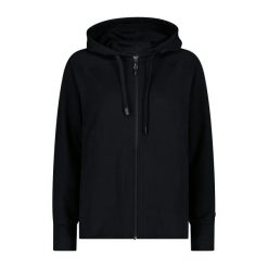 Bluza damska z kapturem CMP. Czarne bluzy damskie CMP, na lato, s, bez wzorów, z materiału, bez ramiączek, z kapturem. Za 199.99 zł.