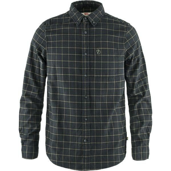 Koszula turystyczna męska Fjallraven Ovik Flannel Shirt. Czarne koszule męskie Fjällräven, m, bez wzorów, casualowe, bez kołnierzyka, bez ramiączek. Za 424.99 zł.
