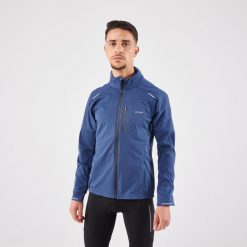 Kurtka do biegania męska Kiprun Run 900 Warm Regul. Niebieskie kurtki męskie KIPRUN, m, bez wzorów, z materiału, bez kaptura, do biegania. Za 299.99 zł.