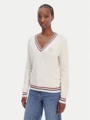 Liu Jo Sport Sweter TA6068 MS49I Biały Regular Fit. Białe swetry nierozpinane damskie Liu Jo Sport, xl, bez wzorów, z wiskozy, sportowe, bez kołnierzyka, bez ramiączek. Za 429.99 zł.