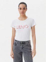 Liu Jo Beachwear T-Shirt VA5154 JS003 Biały Regular Fit. Białe t-shirty damskie Liu Jo Beachwear, l, bez wzorów, z bawełny, bez kołnierzyka, bez ramiączek. Za 149.99 zł.