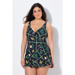 Damski Strój kąpielowy miękkie miseczki z fiszbinami ramiączka z regulacją. Czarne stroje kąpielowe damskie Ulla Popken, plus size, bez wzorów, z elastanu. Za 349.99 zł.