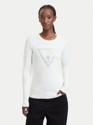 Guess Sweter W6YR28 Z0976 Kremowy Regular Fit. Białe swetry nierozpinane damskie Guess, xl, z aplikacjami, z wiskozy, bez kołnierzyka, bez ramiączek. Za 344.99 zł.