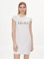 Liu Jo Sukienka codzienna VA4103 JS003 Biały Regular Fit. Białe sukienki damskie Liu Jo, na co dzień, s, bez wzorów, z bawełny, bez kołnierzyka, bez ramiączek, proste. Za 259.99 zł.
