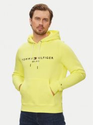 Tommy Hilfiger Bluza Logo MW0MW11599 Żółty Regular Fit. Żółte bluzy męskie Tommy Hilfiger, m, bez wzorów, z bawełny, bez ramiączek, bez kaptura. W wyprzedaży za 279.99 zł.