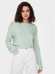 ONLY Sweter Rica 15204279 Zielony Regular Fit. Zielone swetry nierozpinane damskie ONLY, l, bez wzorów, z syntetyku, bez kołnierzyka, bez ramiączek. Za 139.99 zł.