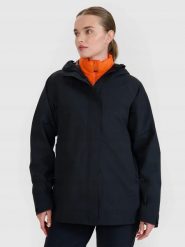 KURTKA DAMSKA 4F TREKKINGOWA MEMBRANA 15000 XXL F0751. Czarne kurtki sportowe damskie 4F, uniwersalny, bez wzorów, z dresówki, bez ramiączek, bez kaptura, do biegania. Za 599.99 zł.