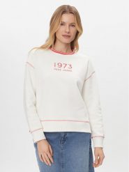 Pepe Jeans Bluza Hache PL581398 Biały Boxy Fit. Białe bluzy damskie Pepe Jeans, xs, bez wzorów, z bawełny, bez ramiączek, bez kaptura. Za 219.99 zł.