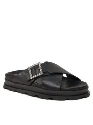 Pollini Klapki SA28164G1ITD0000 Czarny. Czarne klapki damskie Pollini, bez wzorów, ze skóry, bez obcasa, bez zapięcia. Za 1,569.00 zł.