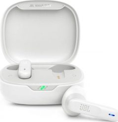 Słuchawki JBL Wave Flex białe (JBLWFLEXWHT). Białe słuchawki bezprzewodowe JBL. Za 284.82 zł.