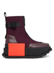 United Nude Botki Roko Bootie III 11044993165 Bordowy. Czerwone botki damskie United Nude, bez wzorów, z materiału, bez obcasa, na płaskiej podeszwie, bez zapięcia. Za 1,499.00 zł.