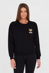 MOSCHINO Czarna bluza z misiem. Czarne bluzy damskie MOSCHINO, s, bez wzorów, bez ramiączek, bez kaptura. W wyprzedaży za 799.99 zł.