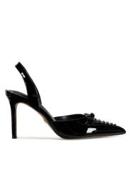 Nine West Szpilki WFA2995-1 Czarny. Czarne sandały damskie Nine West, bez wzorów, ze skóry, bez obcasa, na szpilce, bez zapięcia. Za 229.99 zł.