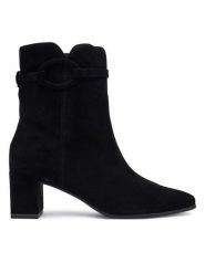 Caprice Botki 9-25310-45 Czarny. Czarne botki damskie Caprice, bez wzorów, ze skóry, bez obcasa, na słupku, bez zapięcia. Za 589.99 zł.