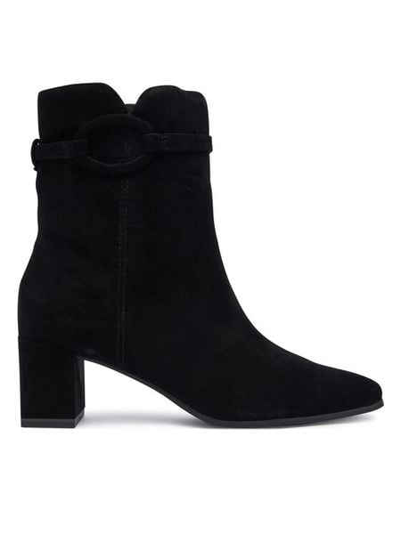 Caprice Botki 9-25310-45 Czarny. Czarne botki damskie Caprice, bez wzorów, ze skóry, bez obcasa, na słupku, bez zapięcia. Za 589.99 zł.