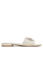 Guess Klapki FLJTAR LEA19 Czerwony. Czerwone klapki damskie Guess, z aplikacjami, ze skóry, bez obcasa, bez zapięcia. Za 549.99 zł.