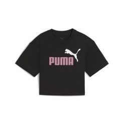 Młodzieżowa krótka koszulka Essentials 2 Colour z logo PUMA No. 1 PUMA. Czarna bluzki damskie Puma, l, bez wzorów, z gumy, młodzieżowe, bez kołnierzyka, bez ramiączek. Za 79.00 zł.