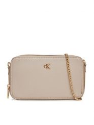 Calvin Klein Torebka Minimal Mono Camera Bag LV04K1086G Beżowy. Brązowe torebki do ręki damskie Calvin Klein, bez wzorów, ze skóry, bez dodatków. Za 279.99 zł.