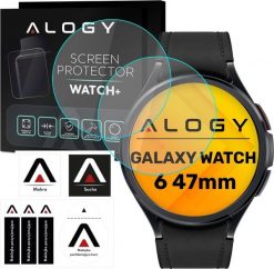 Alogy 2x Szkło Hartowane do Samsung Galaxy Watch 6 Classic 47mm ochronne na smartwatch Alogy Screen Protector Watch+. Brązowe zegarki smartwatch Alogy, bez wzorów. Za 24.73 zł.