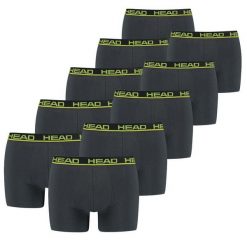 HEAD bokserki męskie zestaw 10 sztuk Phantom / Lime Punch. Szare bokserki męskie Head, bez wzorów, z bawełny. Za 307.92 zł.