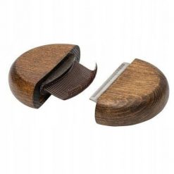 Ekskluzywny grzebie� 2 w 1, okr�g�y z z grzebieniem przeciwpchelnym, drewno bukowe, stal, plastik PP, �rednica 9,2cm. Golarki i trymery Eleganza. Za 55.34 zł.