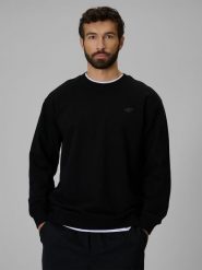 4F Bluza dresowa regular bez kaptura męska - czarna XXL. Czarne bluzy męskie 4F, m, bez wzorów, z dresówki, bez ramiączek, bez kaptura. Za 149.99 zł.