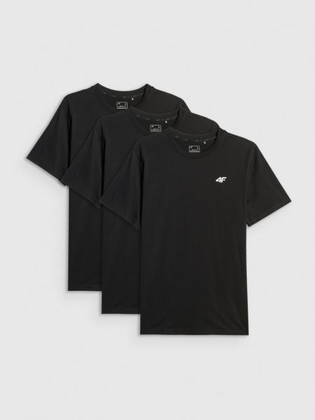 4F T-shirt regular gładki męski (3-pack) - czarny L. Czarne t-shirty męskie 4F, l, bez wzorów, z bawełny, bez kołnierzyka, bez ramiączek. Za 129.99 zł.