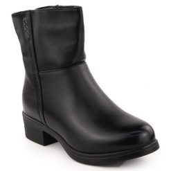 Botki damskie ocieplane czarne Filo Donna Z24-39. Czarne botki damskie bez wzorów, ze skóry ekologicznej, bez obcasa, bez zapięcia. Za 253.58 zł.