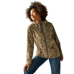 Damska Kurtka Bayletta Leopard Print Waterproof Jacket. Czarne kurtki sportowe damskie Regatta, m, z aplikacjami, z dżerseju, bez ramiączek, z kapturem, trekkingowe. Za 273.99 zł.