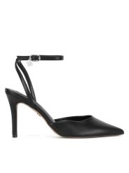 Nine West Szpilki CD23029-3 Czarny. Czarne sandały damskie Nine West, bez wzorów, z materiału, bez obcasa, na szpilce, bez zapięcia. Za 229.99 zł.