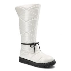 Białe Kozaki Artiker Ocieplane Buty Damskie. Białe kozaki damskie Artiker, na zimę, bez wzorów, z futra, bez obcasa, na obcasie, bez zapięcia. Za 299.00 zł.