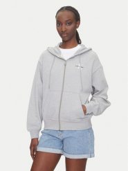 Calvin Klein Jeans Bluza Monologo LV047B270G Szary Regular Fit. Szare bluzy damskie Calvin Klein Jeans, l, bez wzorów, z bawełny, bez ramiączek, bez kaptura. Za 359.99 zł.