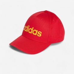 Czapka z daszkiem ADIDAS. Brązowe czapki damskie Adidas, bez wzorów, z bawełny, eleganckie. Za 39.99 zł.