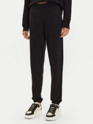 KARL LAGERFELD Spodnie dresowe 246W1009 Czarny Regular Fit. Czarne spodnie dresowe damskie KARL LAGERFELD, bez wzorów, z bawełny. Za 809.99 zł.