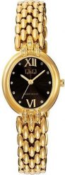Zegarek damski QQ F16A-005P CYRKONIE złoty. Żółte zegarki damskie Q&Q, złote. Za 250.00 zł.