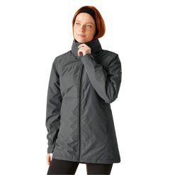 Kurtka Wodoodporna Damska Ocieplana Tamlin. Szare kurtki sportowe damskie Regatta, xl, bez wzorów, z materiału, bez ramiączek, z kapturem, trekkingowe. Za 273.99 zł.